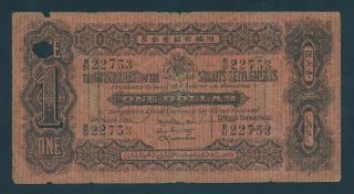 Straits Settlements,  1 Dollar 1915 P - 1c Fine