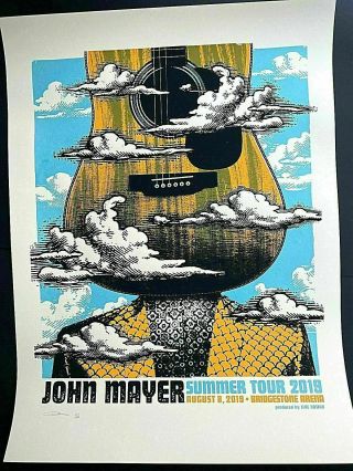 John Mayer Aug 8th 2019 Nashville Tn Screen Print Poster
