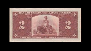 1937 BANK OF CANADA KGVI $2 Gordon & Towers 