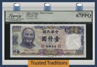 Tt Pk 1988 1981 China /taiwan Bank 1000 Yuan Chiang Kai - Shek Lcg 67 Ppq