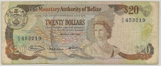 1980 Monetary Authority Of Belize $20 Dollar Fine Priced Right Inv 219