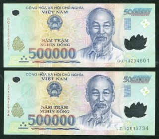 1 Million Vietnam Dong Currency = 2 X 500000 500,  000 Dong,