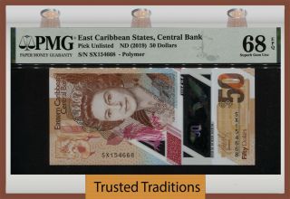 Tt 2019 East Caribbean States 50 Dollars Queen Elizabeth Ii Pmg 68q Modern Gem