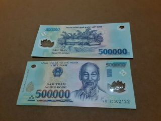 1 Million Vietnamese Dong Currency (2 X 500,  000) Vietnam Vnd Fast