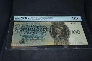 Pmg Graded Germany,  Reichsbanknote Banknote P178 1924 100 Reichsmark 35 Choice