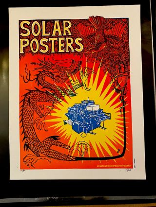 Jim Pollock Solar Art Print 2003 S/n Linocut Hand Pulled Poster Limited Edition