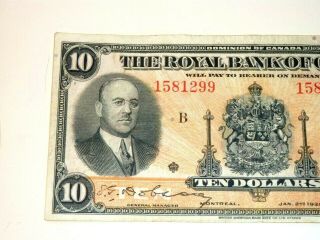 1935 THE ROYAL BANK OF CANADA $10 BANKNOTE CIRCULATED 2