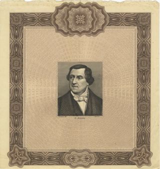 Gioachino Rossini / Portrait Engraving By Mazzini Canfarini After Photograph