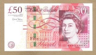 Great Britain: 50 Pounds Banknote,  (au/unc),  P - 393a,  2011,