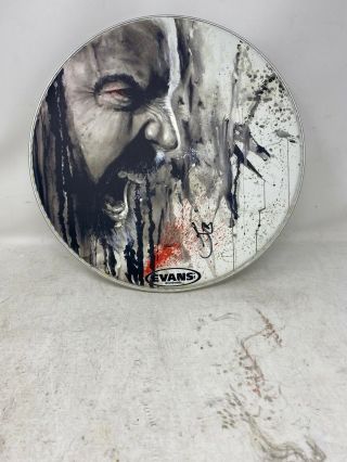 Shinedown Barry Kerch Signed Drumhead 12 " 2015 Sound Of Madness Evans Drumhead