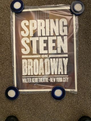 Last Ones Bruce Springsteen On Broadway Guitar Poster Nyc Walter Kerr Ltd /4000