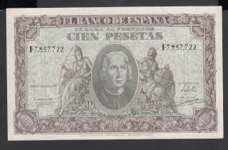 Spain 100 Pesetas 09 - 01 - 1940 Vf,  /xf P.  118,  Banknote,  Circulated