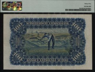 TT PK 35u 1947 SWITZERLAND NATIONAL BANK 100 FRANKEN PMG 35 CHOICE VERY FINE 2