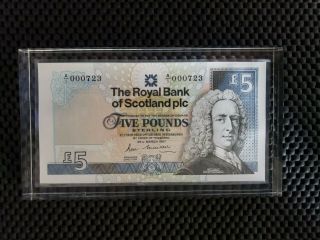 Royal Bank Of Scotland 5 Pound Note In Lucite - Paperweight