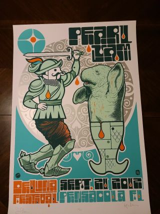 Pearl Jam Poster Pensacola Fl Deluna Fest Sept 21 2012 Signed & Numbered 200