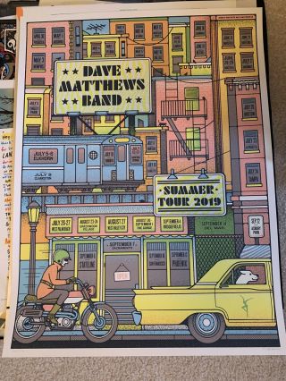 Dave Matthews Band 2019 Summer Tour Poster.