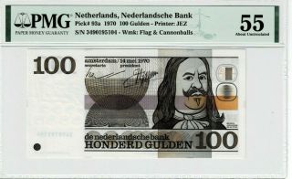 Netherlands P 93a 1970 100 Gulden Pmg 55 A Unc
