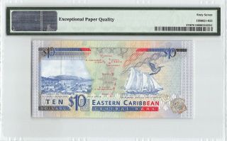 East Caribbean States / St.  Lucia ND (1993) P - 27l PMG Gem UNC 67 EPQ $10 2