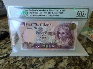Nortbern Ireland First Trust Bank P 137a Ft9 1998 20 Pounds S/n Ya990280 Scarce