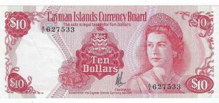 Cayman Islands P - 7a 10 Dollars L.  1974 Xf - Au
