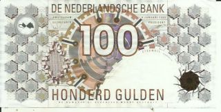 Netherlands 100 Gulden 1992 P 101.  Xf - Aunc.  5rw 26juny