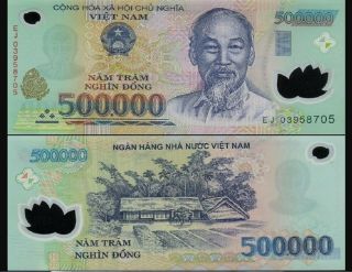 1,  000,  000 Vietnam Dong Currency (vnd) = 2 X 500,  000 Dong,