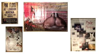 Set Of Four Vintage Concert/album Posters For Pink Floyd 