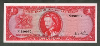 Trinidad And Tobago 1964 $1 One Dollar Note P26a