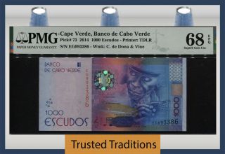 Tt Pk 73 2014 Cape Verde 1000 Escudos Pmg 68q Gem Tied As Best