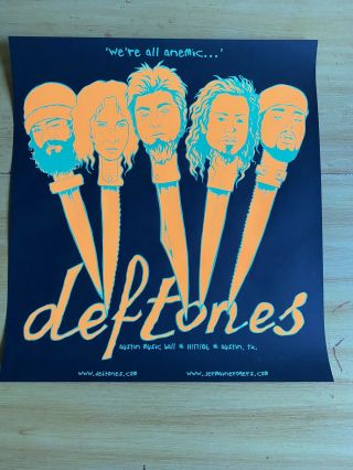 Deftones Jermaine Rogers Poster; Ap Limited Edition; Austin Tx Glow In The Dark