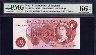 England,  Great Britain 10/ - Shillings Nd (1961 - 62) Pick - 373a Gem Unc Pmg 66 Epq