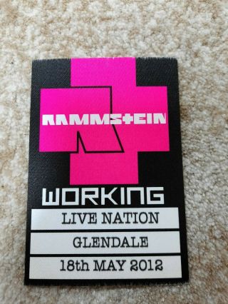 Rammstein Silk Pass Rare 18 May 2012 Phoenix Usa