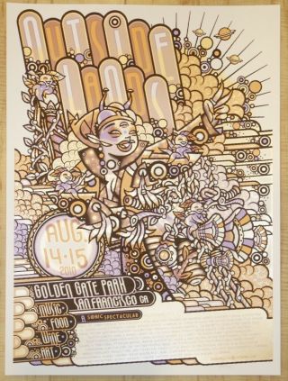 2010 Outside Lands Fest - San Francisco Silkscreen Concert Poster By Guy Burwell