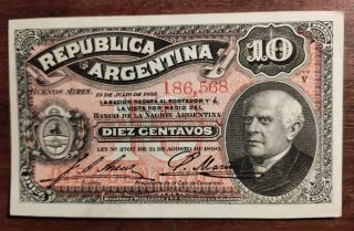 Argentina Banknote 10 Centavos,  Unc 1895