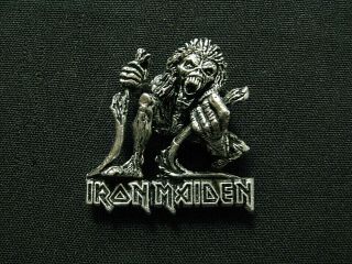 Iron Maiden Official1992 Vintage Pewter Pin Button Badge Uk Import Poker