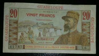 France Guadeloupe 20 Francs Nd (1947 - 1949) P - 33