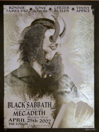 BLACK SABBATH - MEGADEATH - HEAVEN / HELL 2007 - FORUM - DELANO GARCIA - POSTER 2