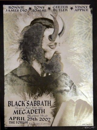 BLACK SABBATH - MEGADEATH - HEAVEN / HELL 2007 - FORUM - DELANO GARCIA - POSTER 3
