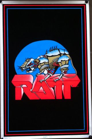 Ratt 1984 Vintage Velvet Black Light Poster