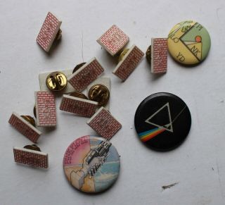 Pink Floyd The Wall Dark Side Vintage Promotional Pinback Buttons Pins