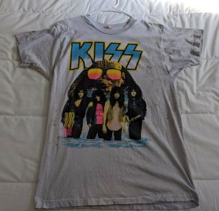 Vintage 1990 Kiss T - Shirt Hot In The Shade 90s World Tour Merchandise Eric Carr