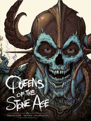 Queens Of The Stone Age 2018 La Concert Print/poster Nc Winters Xx/550 N.  C.  L.  A.