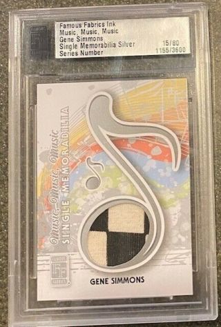 Gene Simmons Kiss Stage Worn Pants Relic Card Music Famous Fabrics 15/80