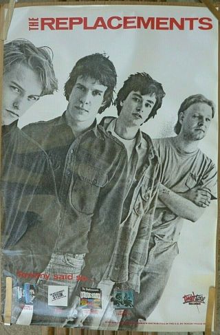Rare The Replacements 1985 Vintage Music Record Store Promo Poster