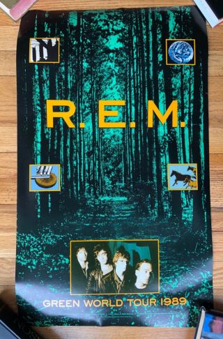 Vintage Rem Green World Tour 1989 Poster