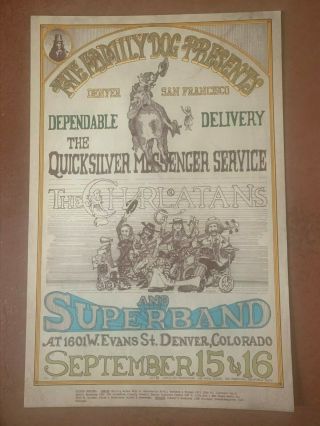 Family Dog Poster Fd - D2 - Op - 1 “haw Haw” Quicksilver,  Charlatans 1967 Denver Dog