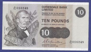10 Pounds 1980 Banknote From Scotland Very High Value
