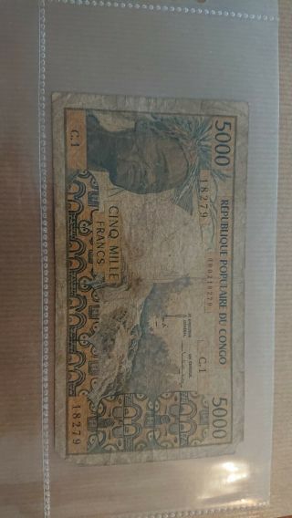 Congo 5000 Francs 1972 Rare