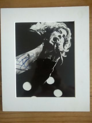 Robert Plant Led Zeppelin 10 X 8 " Signed Black And White Photograph In Mount