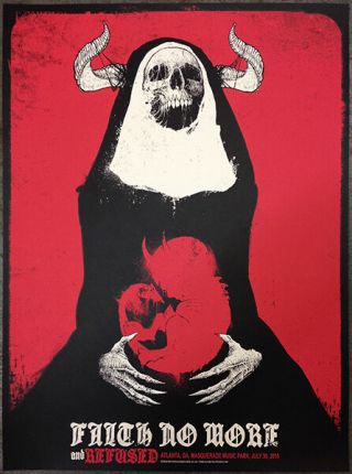 Faith No More / Refused Silkscreened Poster Atlanta 2015 By Godmachine